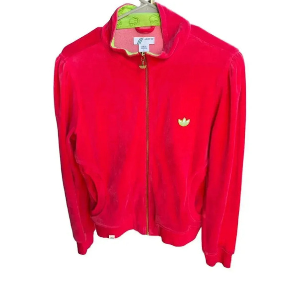 Adidas Women's Pink Velour Velvet Track Super Soft Jacket & Trouser Set Size L - Picture 1 of 15